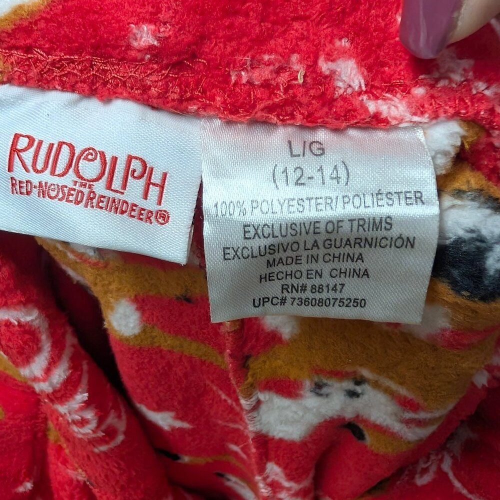Rudolph The Red Nosed Reindeer Fuzzy Pajama Pants Size L - Picture 4 of 5